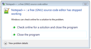Notepad++ Crash
